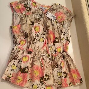 New New Derek Lam 10 Crosby Floral Blouse. Size medium.